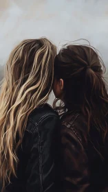 Twin Tresses Meet: A Moment Suspended in Shared Intimacy.