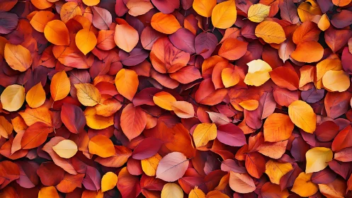 Surface is uniformly covered with overlapping autumn leaves
