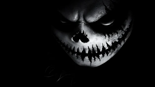 Grinning void-skull emerges from shadow-soaked darkness.