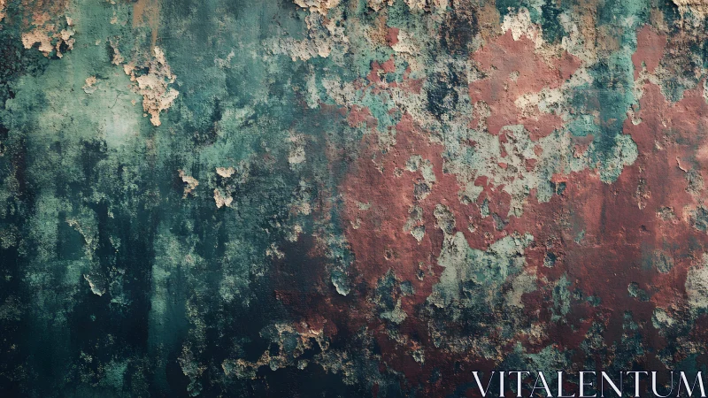 Weathered wall texture with peeling paint in rustic abstract style.