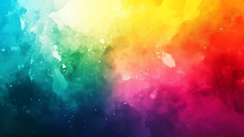 Prismatic watercolor cloudscape with radiant chromatic bloom.