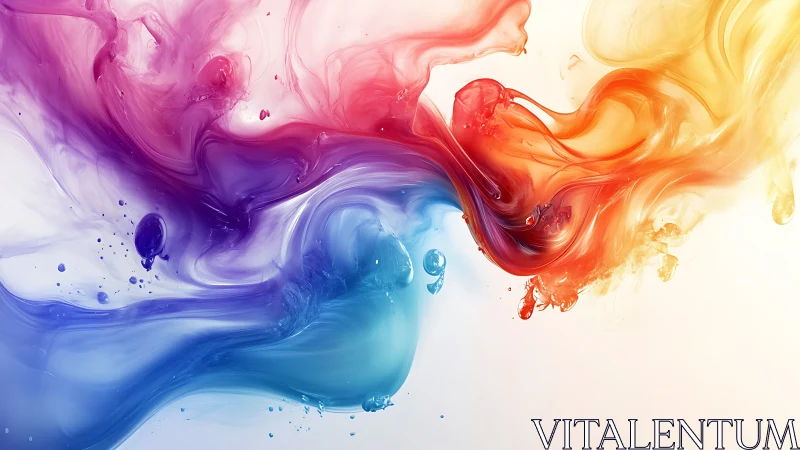 Multicolored liquid swirl abstraction in gradient background.
