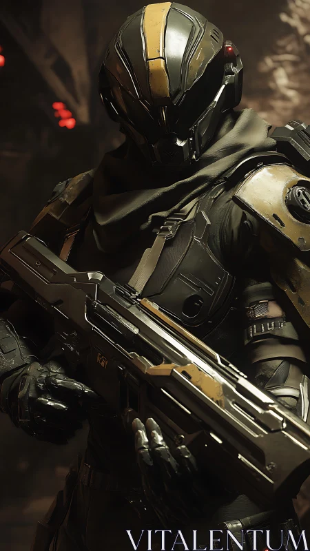 Calm space sentinel ready for quiet, unknown frontiers.