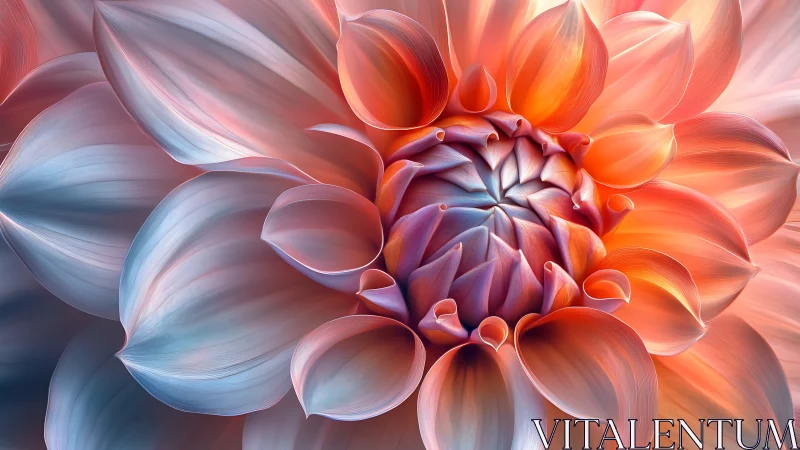 Dahlia specimen with radial gradient bloom structure and chromatic layering.