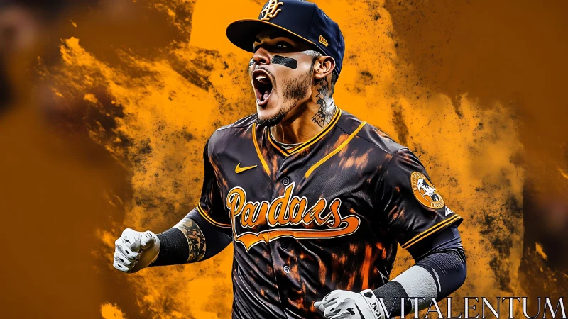 Digital portrait of baseball player in Padres uniform. Period.