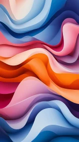 Layered abstract wave forms show smooth color gradients