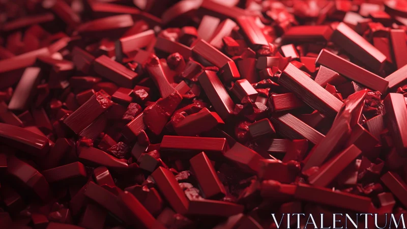 Abstract close-up of red geometric blocks, vibrant modern style.