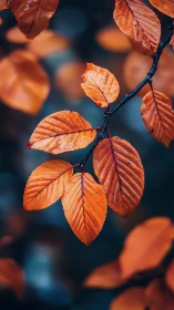 Autumn beech leaves in shallow-depth optical isolation.