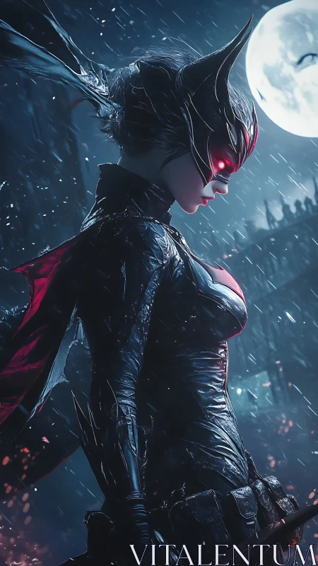 Armored night vigilante rendered with high-detail cinematic lighting