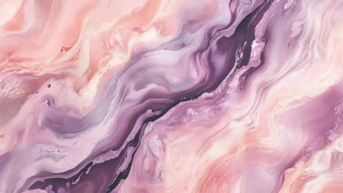 Swirling rose quartz fluid abstraction with marbled currents.