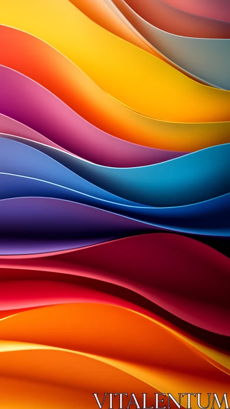 Layered colorful waves in smooth abstract background design.