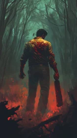 Chainsaw shadows linger as the forest swallows the scream