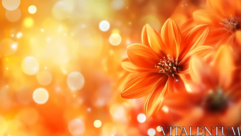 Radiant Dahlia Dancing Through Amber Glow.