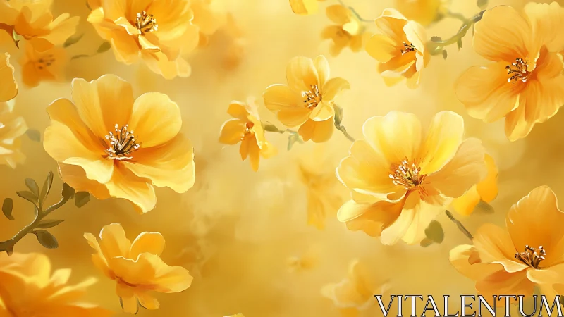 Golden Blooms in Sunlit Warmth.