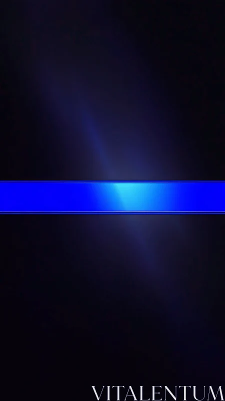 Horizontal neon blue band cuts through a dark digital field