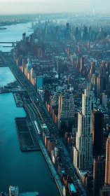 High-rise waterfront cityscape captures dense urban shoreline