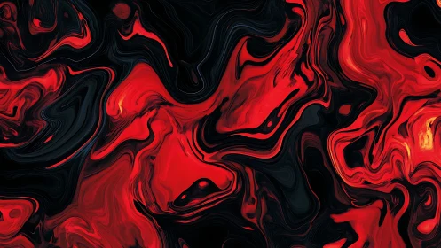 Flowing red and black abstract swirls with bold movement.