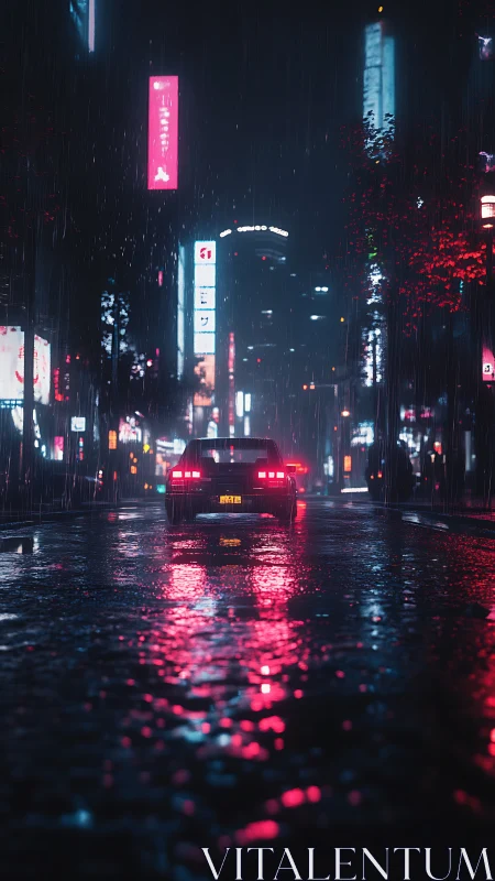 Neon city rain drive with cozy reflections and soft glow.