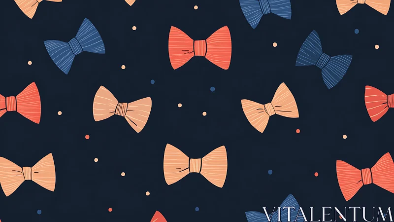 Charming Bows Dance Across a Festive Navy Sky