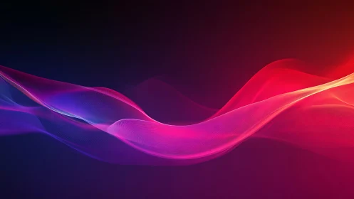 Glowing neon waves drifting gently through a midnight sky.