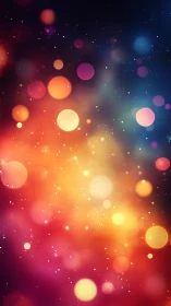 Multicolored bokeh light pattern on dark gradient background.