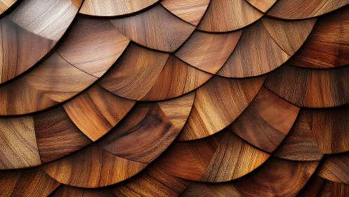 Layered wooden scale pattern with warm carved curves.