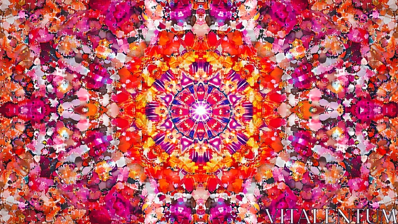 Radiant mandala bloom in vivid kaleidoscopic symmetry.