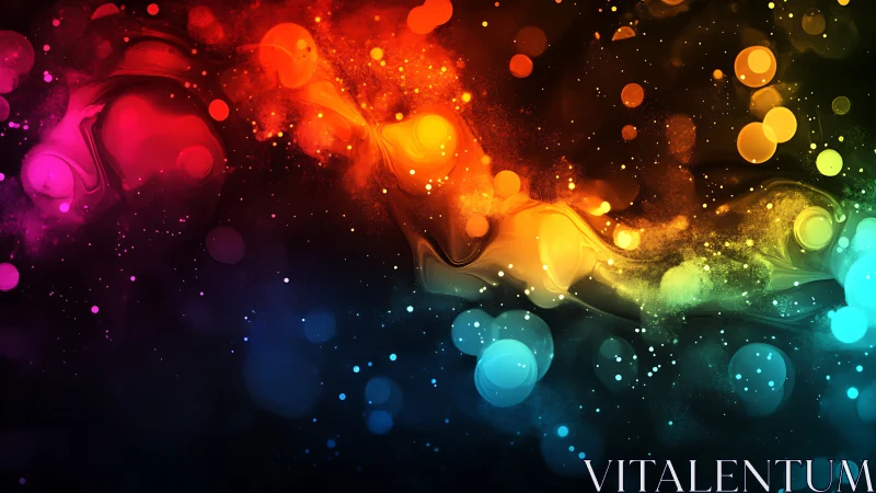 Color storms drift through cosmic night in liquid ribbons