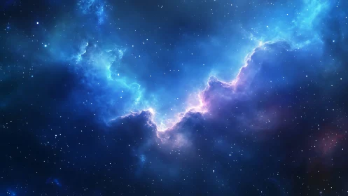 Nebula rift of electric blues carving starlit silence.