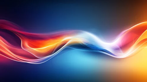 Colorful light waves flow across a deep gradient space.