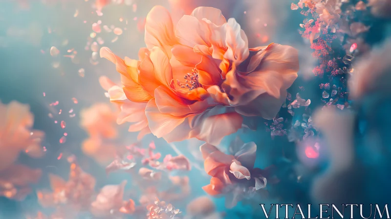 Luminous Peony Bloom: Chromatic Flower Study with Atmospheric Soft-Focus.