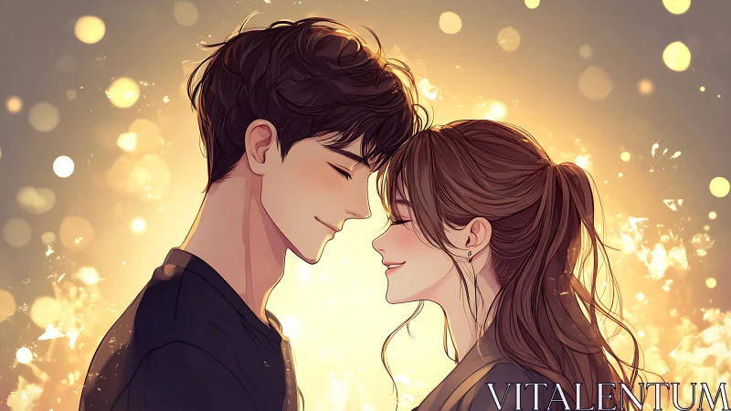 Two Hearts Glow Together in Golden Warmth