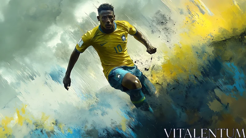 Electric sprint through swirling clouds of football color.