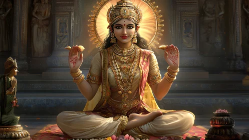 Divine goddess portrait rendered in high-detail digital painting