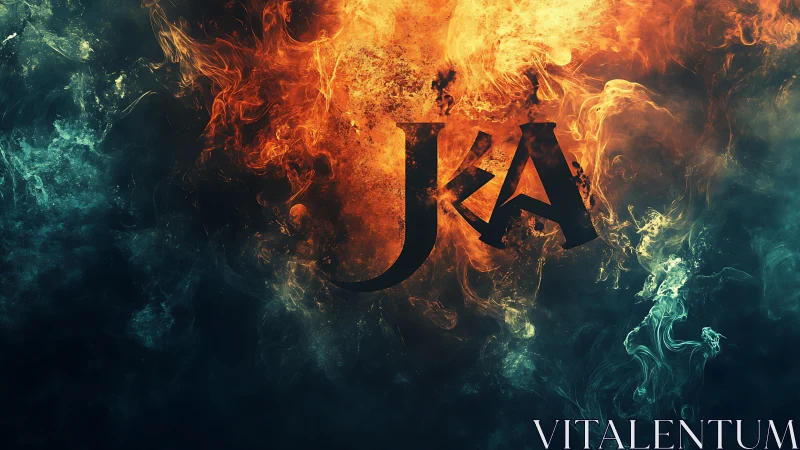 Iska Logo: Fire and Ice Elements Collision.
