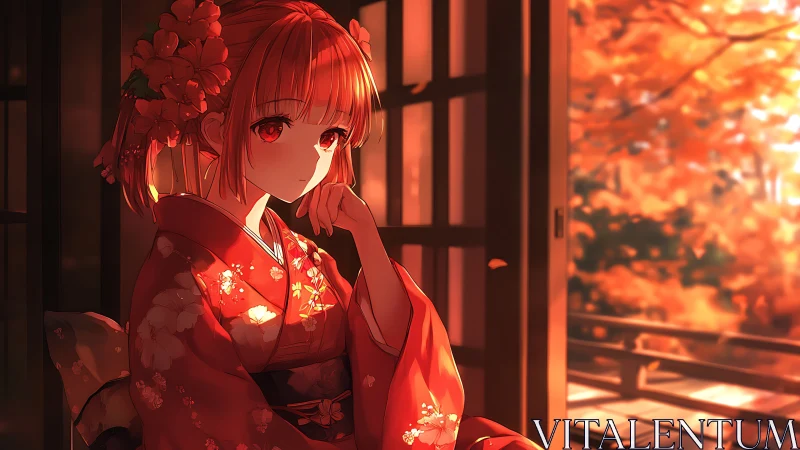 Sunset lingers on a quiet kimono daydream by the porch