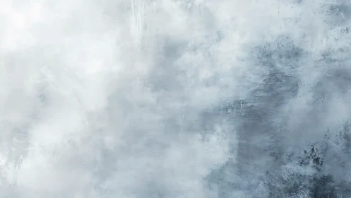 Textured ice cloud background with soft gray gradients.
