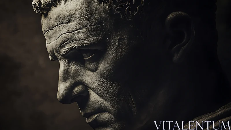 Solemn stone profile invites quiet reflection and calm thought