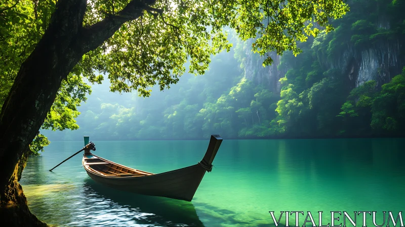 Emerald cove daydream with a patient wooden river wanderer.