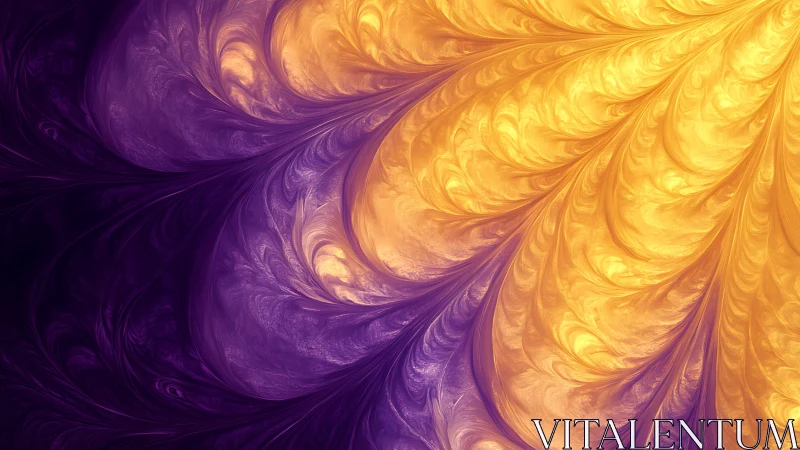 Golden petal currents spilling into deep violet night.