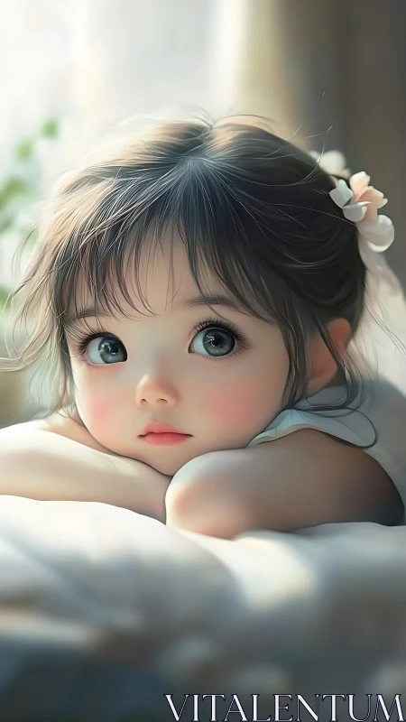 Peaceful Dreams: A Child's Tender Moment of Repose.