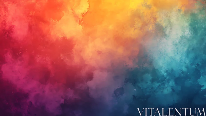 Radiant color clouds flow across a vivid abstract sky