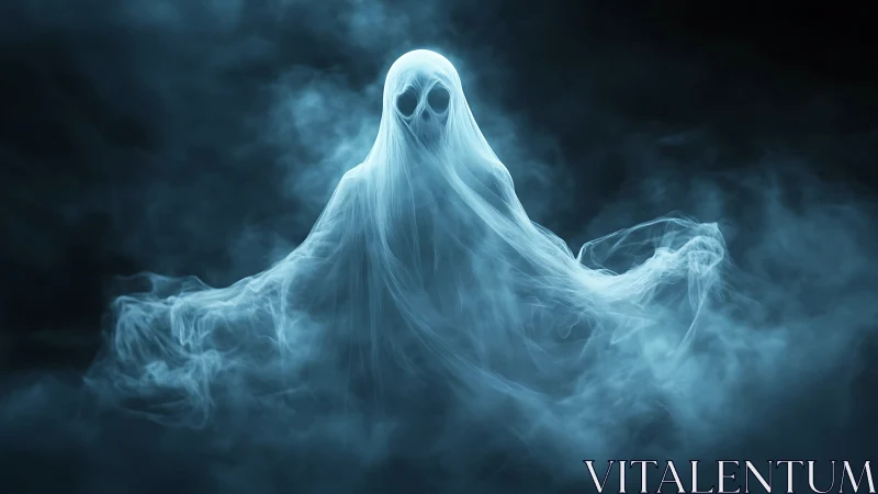 Ghostly wisp conducts a midnight symphony of swirling fog