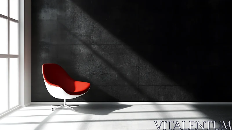 Solitary Crimson Cocoon: A Study in Minimalist Repose.