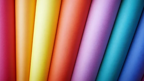Chromatic cascade of rolled pastel textures in diagonal parade.