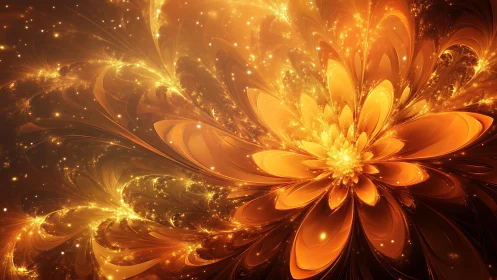 Solar-bloomed nebula flower unfurling in molten starlight.