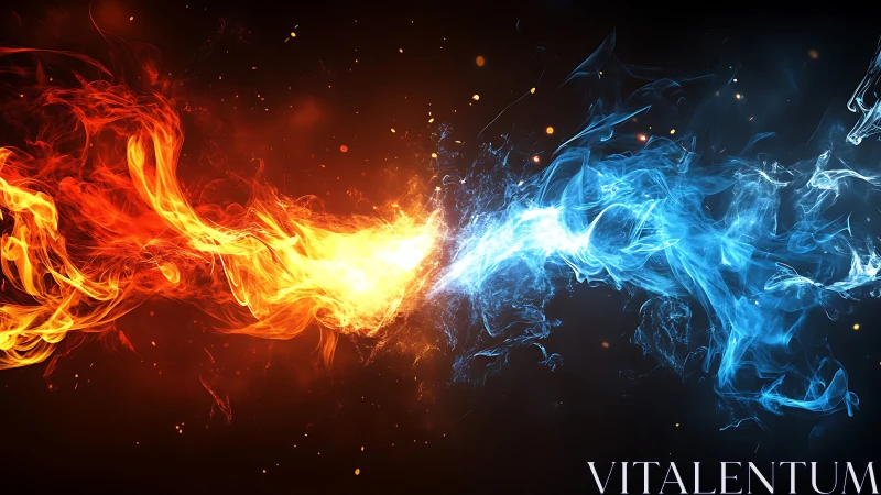 Fire and Ice Collision: Plasma Energy Beam Convergence.