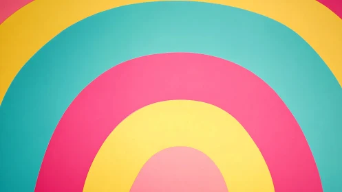 Candy-arc rainbow rings in pop-bright teal, pink, and lemon.