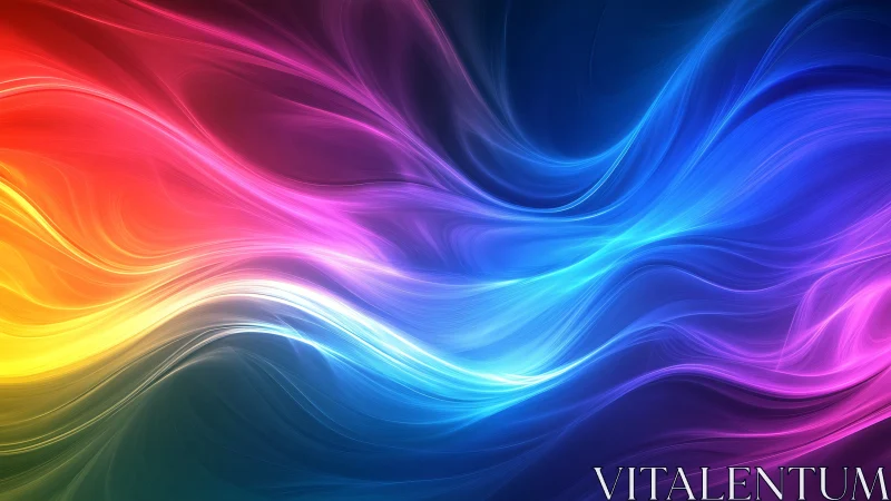 Multicolor flowing light waves in smooth abstract gradient.
