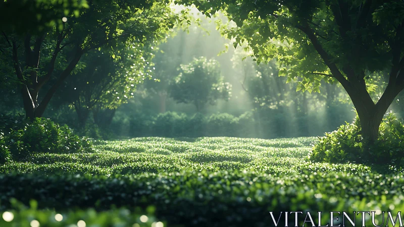 Luminous Cathedral of Verdant Pathways Glowing Through Ancient Woodland